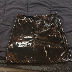 Shiny Black Mini Skirt